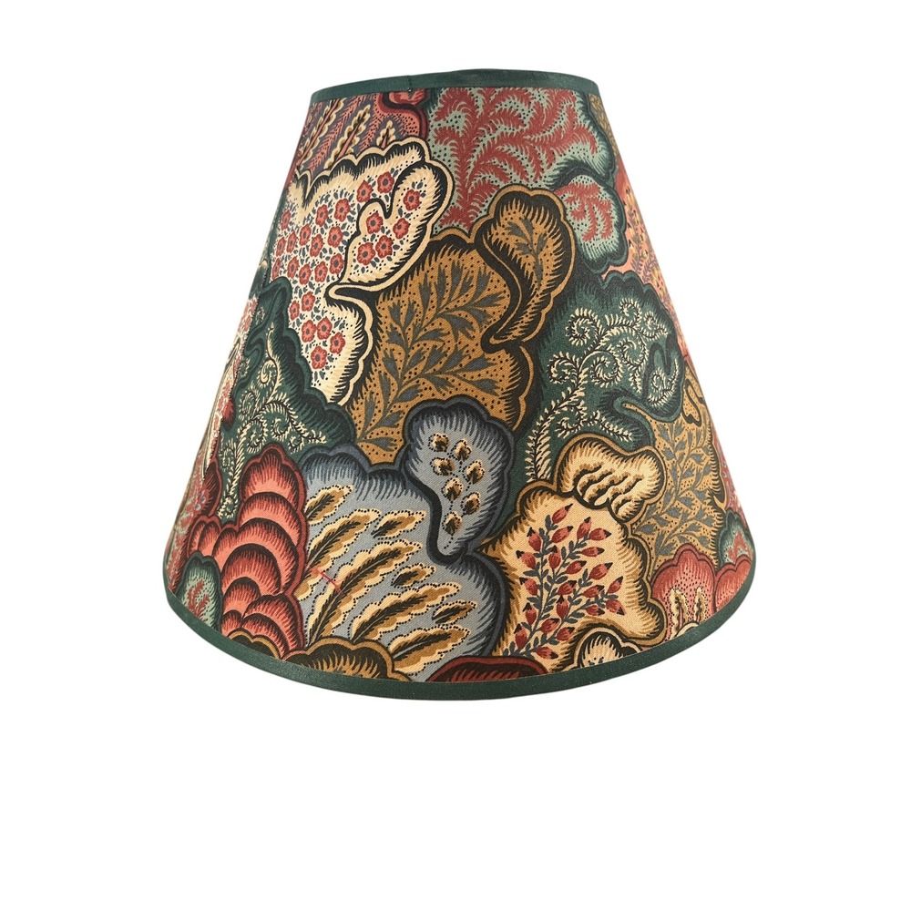 Vintage Boho Eclectic Floral Tapestry Empire Lamp Shade Green Burgundy - Picture 3 of 13